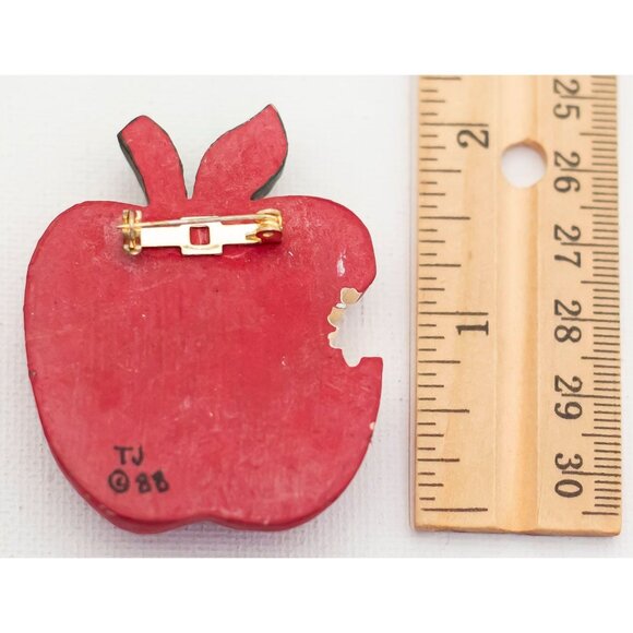 Vintage Bitten Apple Brooch - A3 - Picture 2 of 2